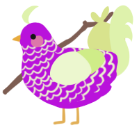 A amethyst and apple chicken with a lace pattern