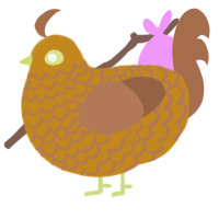 fried with coleslaw, a ochre and brown chicken with a lace pattern