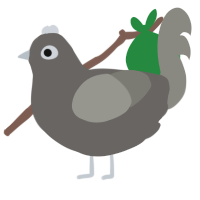 A grey and ash chicken