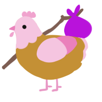 A gold and pink chicken with a head pattern