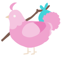 A pink chicken with a head pattern