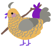 A honey and ash chicken with a lace pattern
