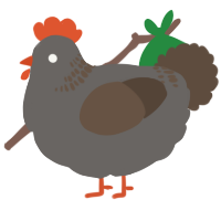 A grey and bark chicken with a neck-band pattern