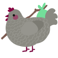 A ash chicken with a lace pattern