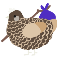 A bark and beige chicken with a lace pattern