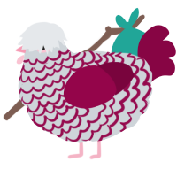 A mist and maroon chicken with a lace pattern