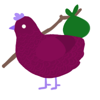 A wine chicken with a double-lace pattern