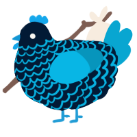 A tumblr and cerulean chicken with a lace pattern