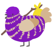 (unnamed), a violet and beige chicken with a bar pattern