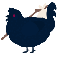 A tumblr chicken with a speckle pattern