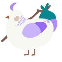A white and lilac chicken with a neck-band pattern