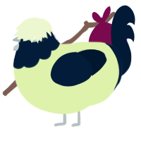 A apple and tumblr chicken with a head pattern