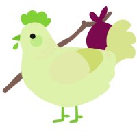 A apple and lemon chicken with a neck-band pattern