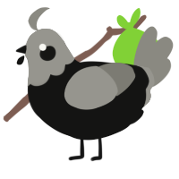 A black and ash chicken with a head pattern