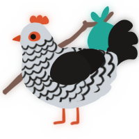 A mist and sable chicken with a lace pattern