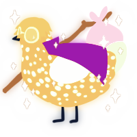 A ochre and gluppy chicken with a speckle pattern