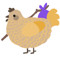 A beige and honey chicken with a lace pattern