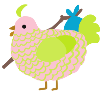 A rose and lime chicken with a lace pattern