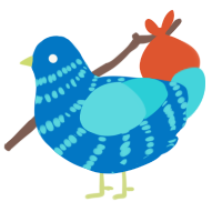 Bluebird, a sapphire and aqua chicken with a bar pattern