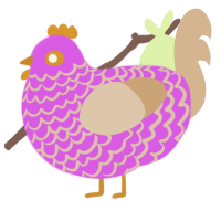 A orchid and beige chicken with a lace pattern