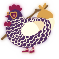 A indigo and cream chicken with a lace pattern