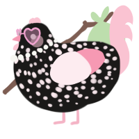A sable and rose chicken with a speckle pattern