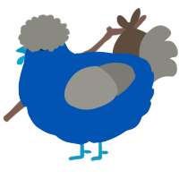 A ultramarine and ash chicken