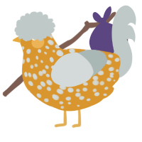 A orange and silver chicken with a speckle pattern