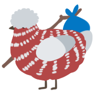 A red and mist chicken with a bar pattern