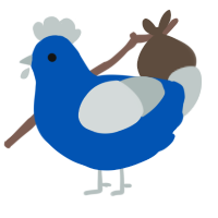 A ultramarine and silver chicken