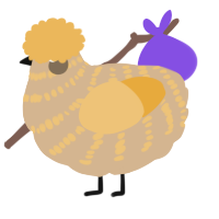 A beige and honey chicken with a bar pattern