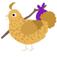 A honey and gold chicken with a speckle pattern