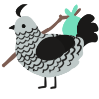 A silver and sable chicken with a lace pattern