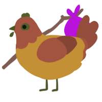 A gold and russet chicken with a head pattern