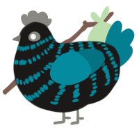 A sable and sea chicken with a bar pattern