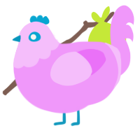 Bike Helmet, a lavender chicken with a head pattern