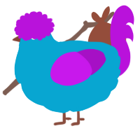 A cerulean and amethyst chicken