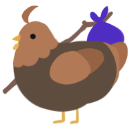 A bark and brown chicken with a head pattern