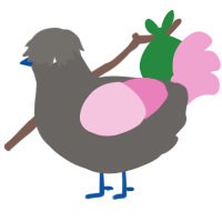 A grey and pink chicken