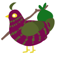 A wine and olive chicken with a bar pattern