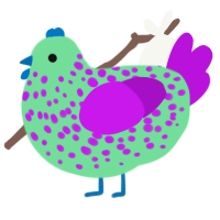 A spring and amethyst chicken with a speckle pattern