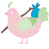 A rose and gluppy chicken with a speckle pattern