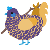 A overcast and honey chicken with a lace pattern