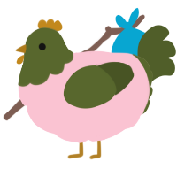 A rose and olive chicken with a head pattern