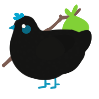 A black chicken with a speckle pattern