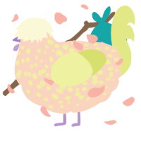 A rose and lemon chicken with a speckle pattern