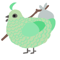 A gluppy and spring chicken with a lace pattern