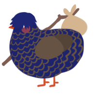 A navy and bark chicken with a lace pattern