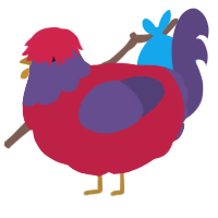 A crimson and overcast chicken with a head pattern