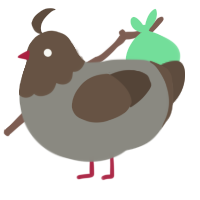 A ash and bark chicken with a head pattern